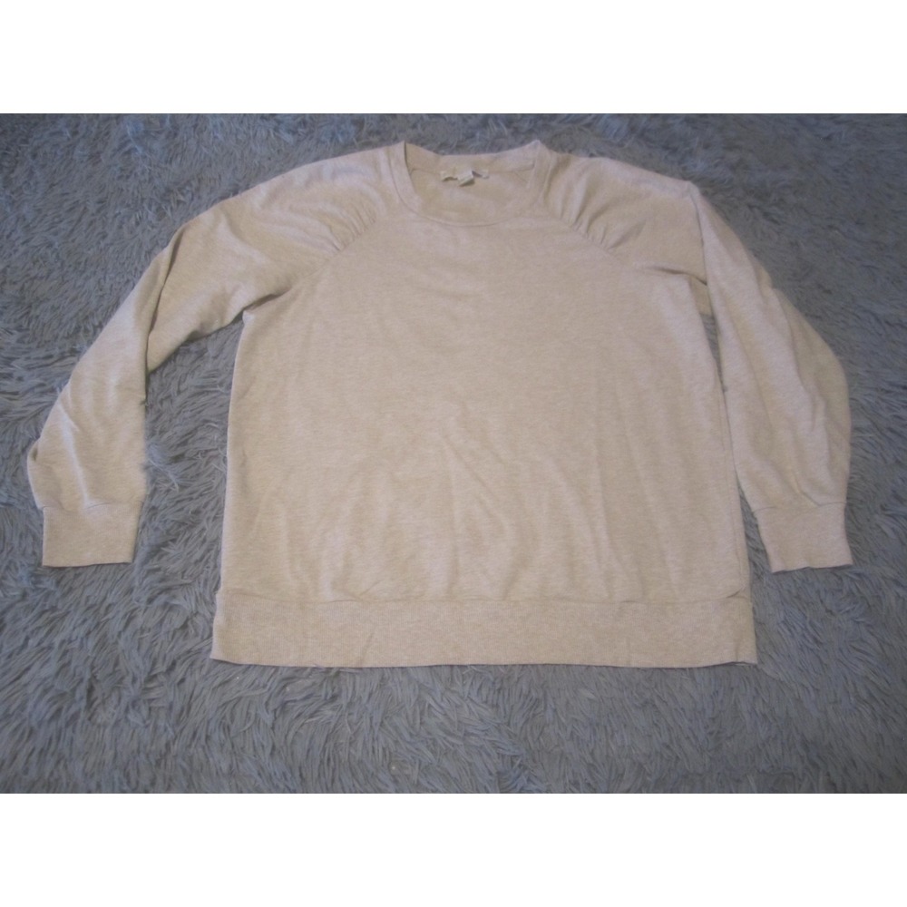 MICHAEL Michael Kors Sweater Womens Medium Beige Crewneck Raglan Pullover Knit